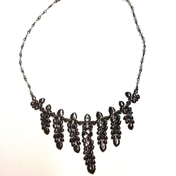 Met Museum MMA Rhinestone Leaf Jewelry Set ❣️ Necklace & Earrings ❣️ Signed - Picture 7 of 7